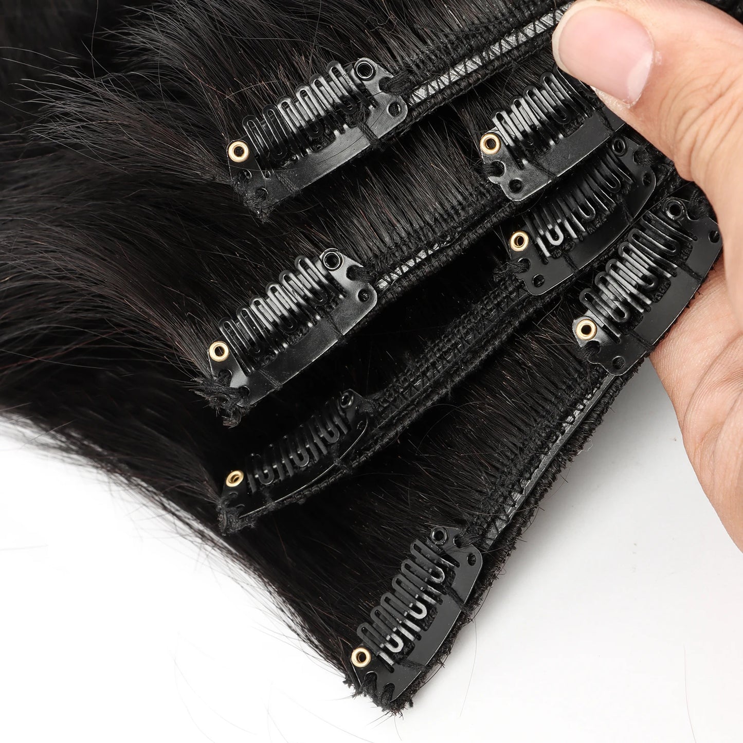 Straight Human Hair Octopus Clip in Hair 100g 1 Set