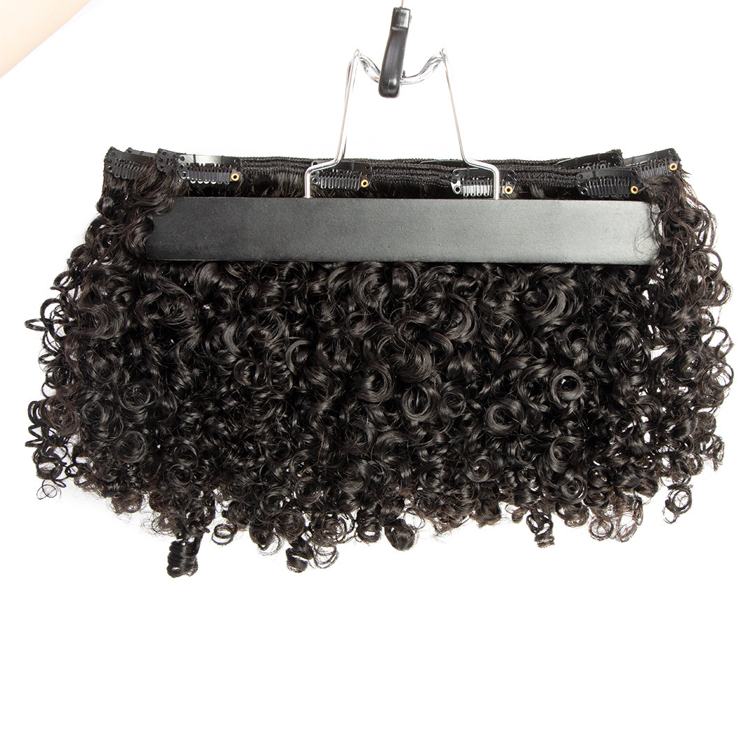 CURLSCROWN Water Kinky Curly Clip In Hair Extension Sets