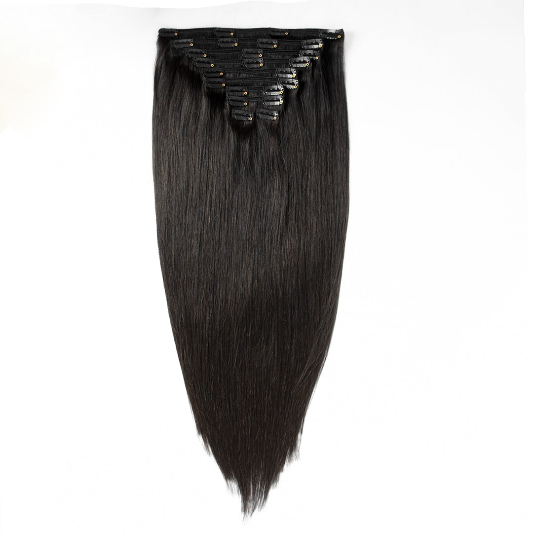 Yaki Straight Seamless Clip Ins Human Hair