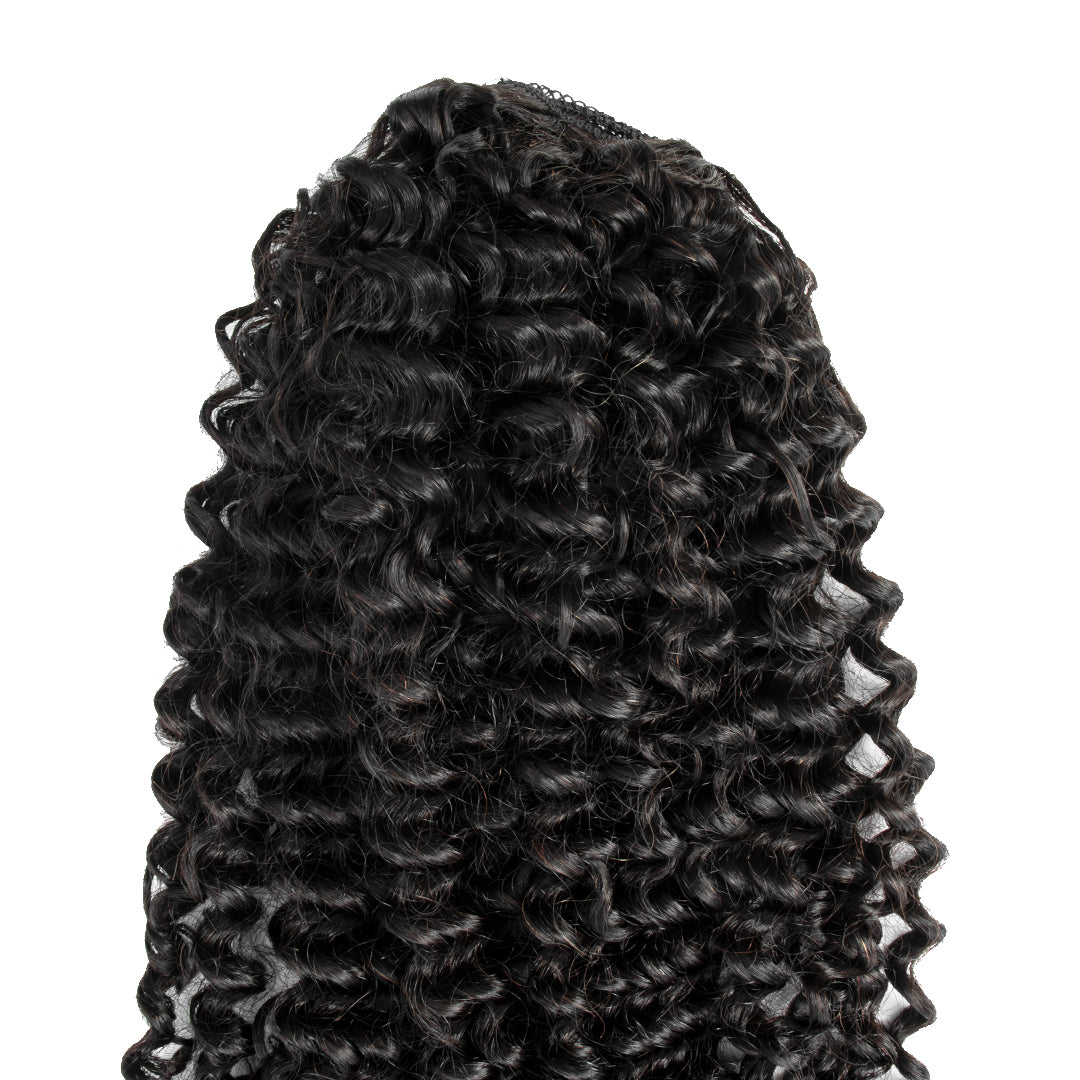 Deep Water Curly Drawstring Pouytail