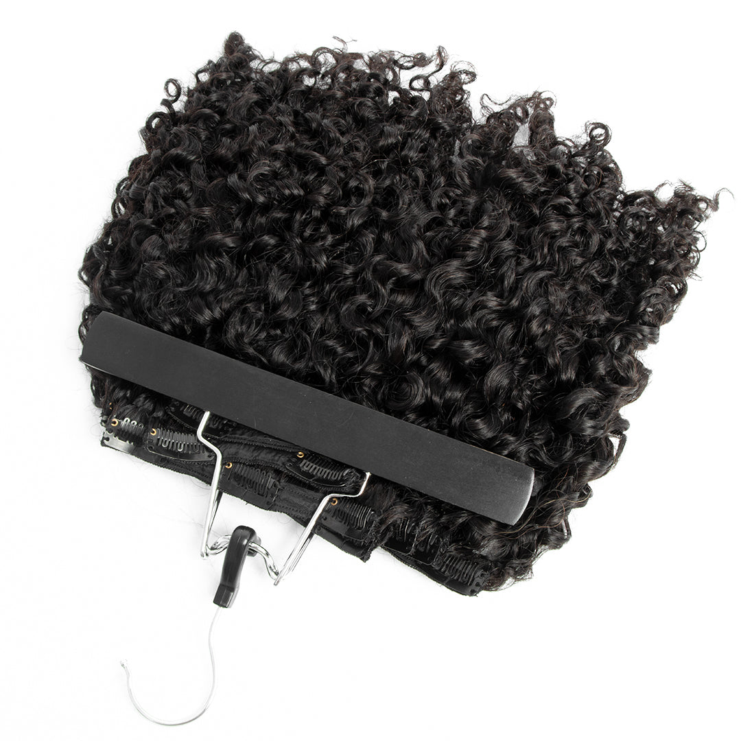 CURLSCROWN Deep Water Curly Band Clip In Hair Extensions