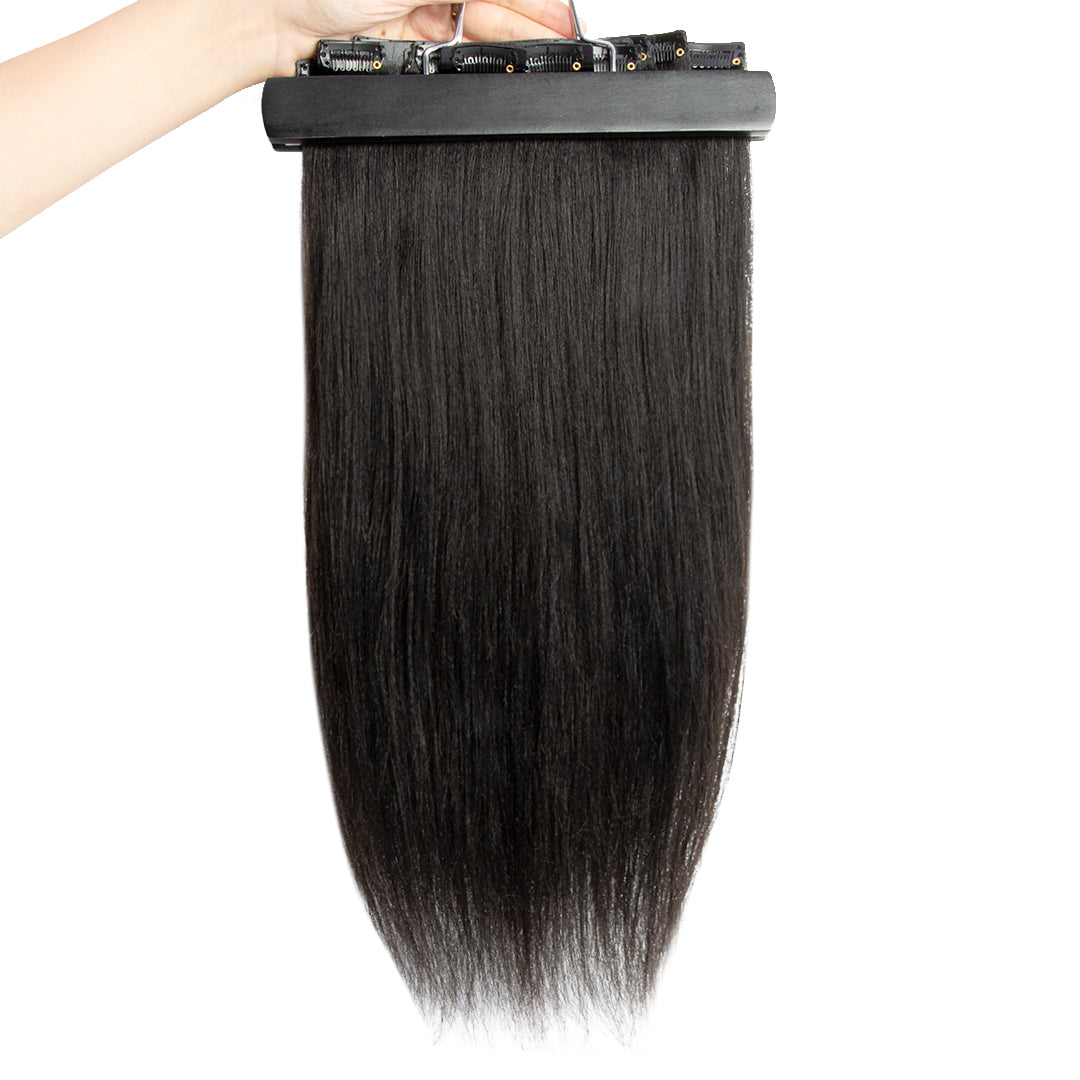 Yaki Straight Seamless Clip Ins Human Hair