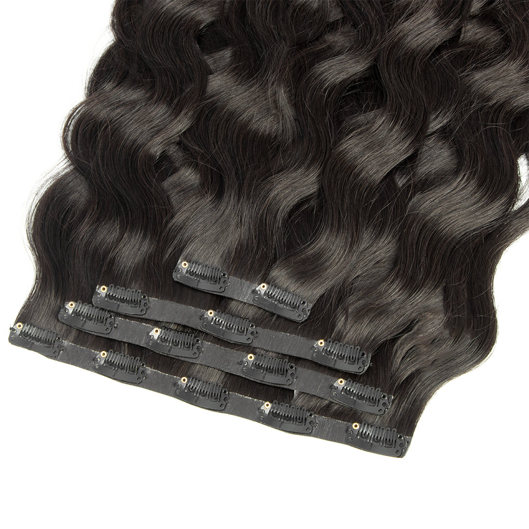 Seamless Natural Color Wave Clip-ins Hair Extensions