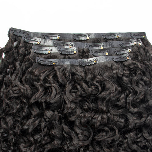 Seamless Deep Water Curly Clip in Hair Extensions