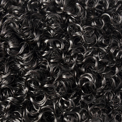Natural Black Water Kinky Curly Bundle Wefted Hair Extensions