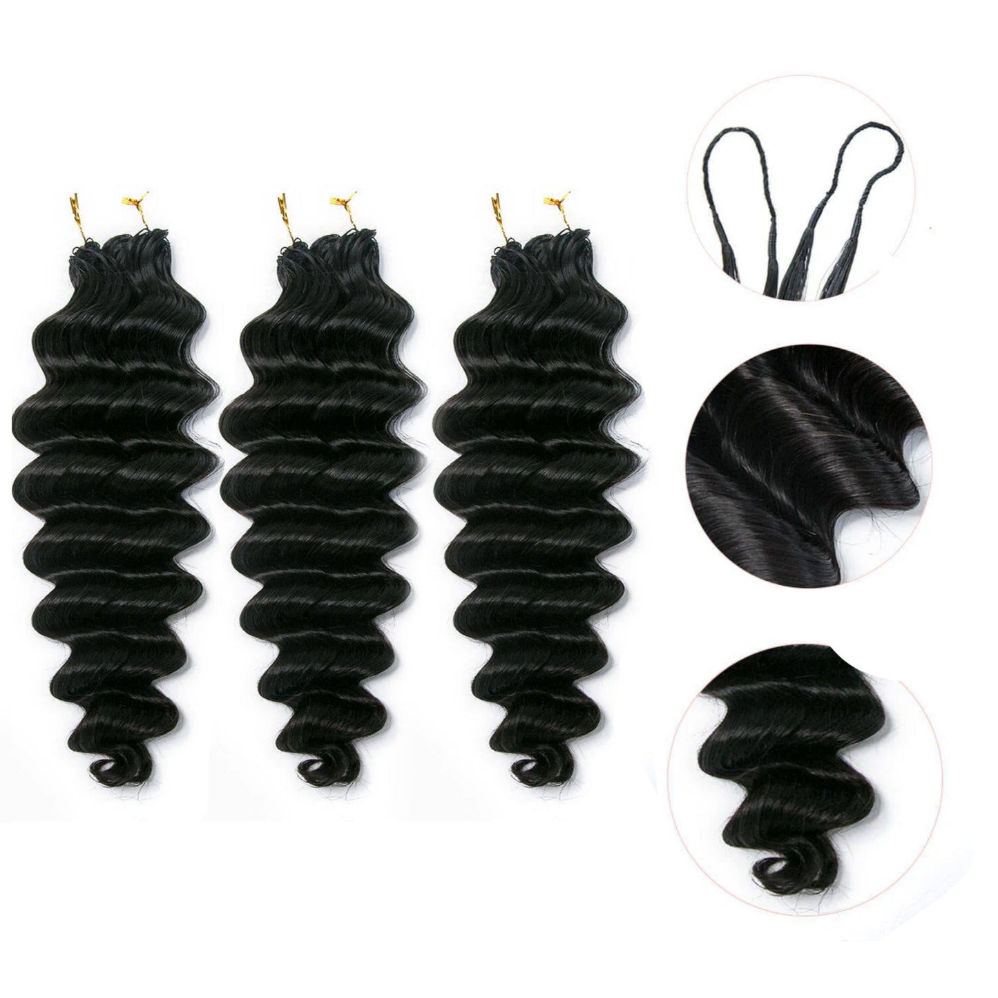 Feathers Lite Crochet Water Curls Human Hair Extensions