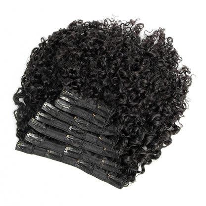 CURLSCROWN Deep Water Curly Band Clip In Hair Extensions