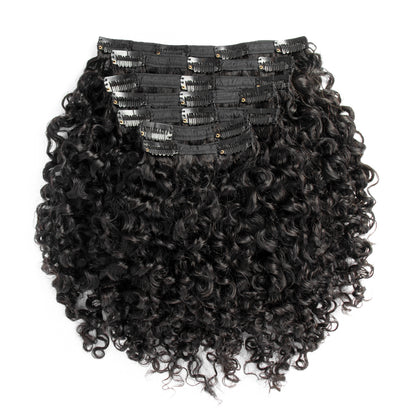 CURLSCROWN Deep Water Curly Band Clip In Hair Extensions