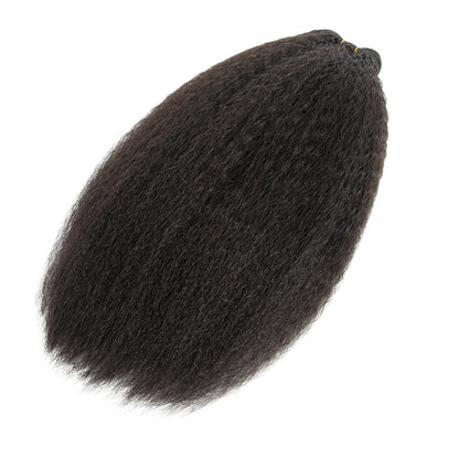 CURLSCROWN Kinky Straight Human Hair Bundle Weft Hair Extensions