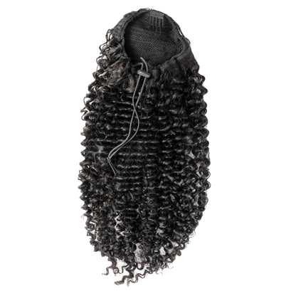 Deep Water Curly Drawstring Pouytail