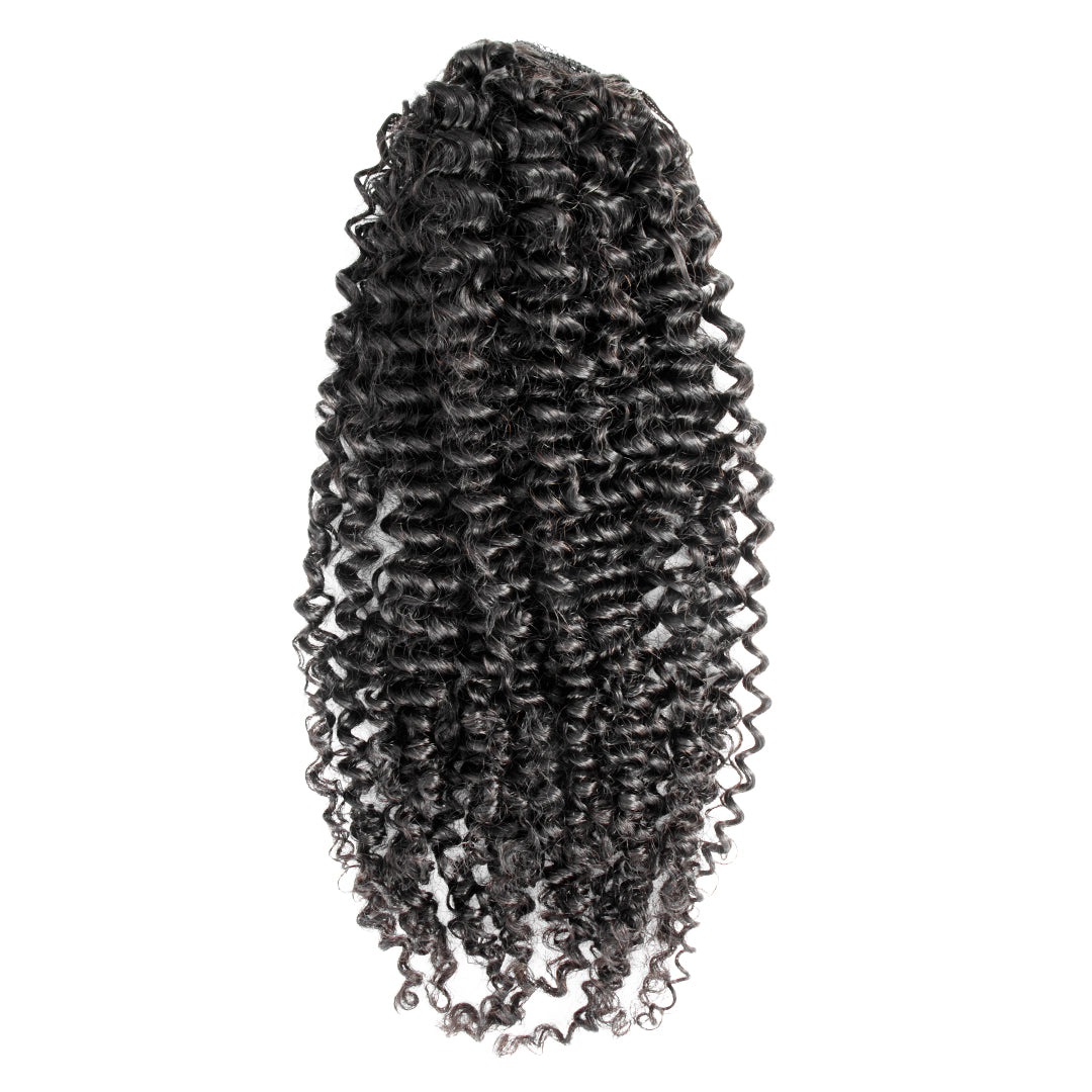 Deep Water Curly Drawstring Pouytail