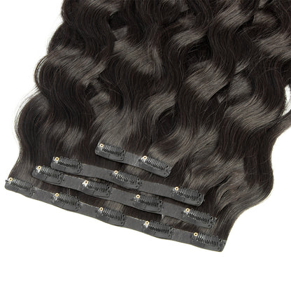 Seamless Natural Color Wave Clip-ins Hair Extensions