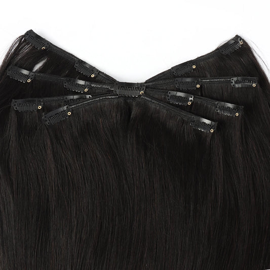 Straight Human Hair Octopus Clip in Hair 100g 1 Set
