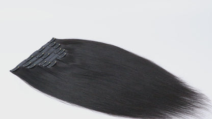 Yaki Straight Seamless Clip Ins Human Hair